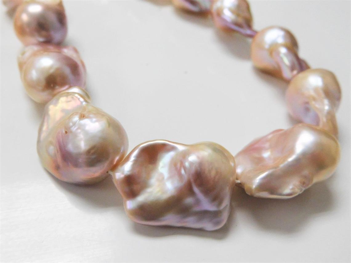Z6527 15mm wine red baroque freshwater cultured pearl necklace 50inch