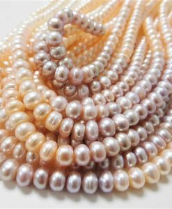 6-7mm Multi-Color Button Fresh Water Pearl Necklace Strands