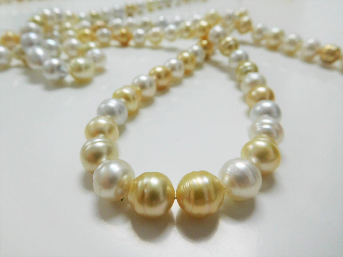 Gorgeous Classic Triple Strands9-10mm South Sea White Pearl Necklace18"19"20" 