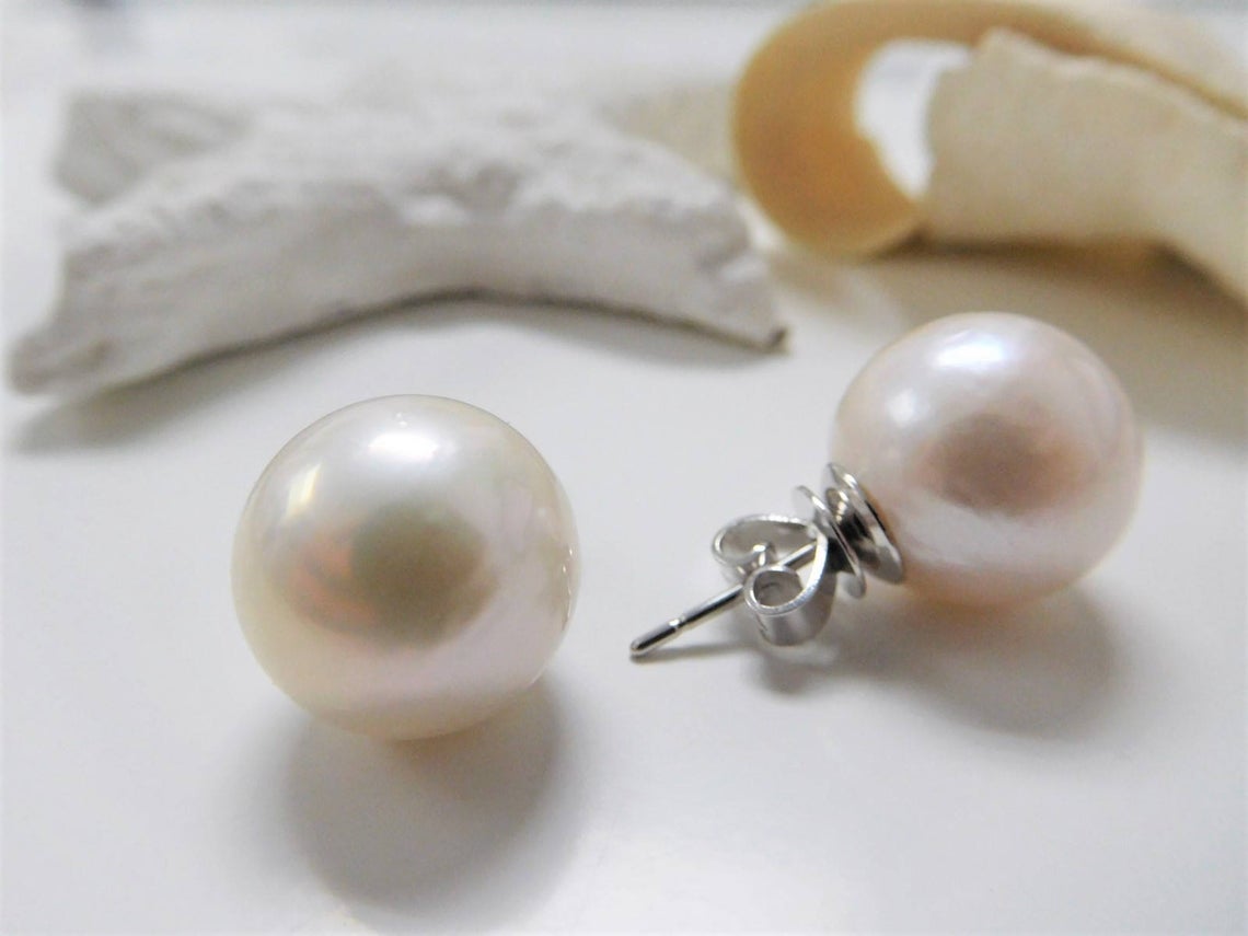 Real Pearl Drop Dangle Earrings in 9ct Yellow Gold-bdsngoinhaviet.com.vn
