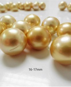 A pair 11x15MM natural south sea genuine gold pink loose pearl half drilled 