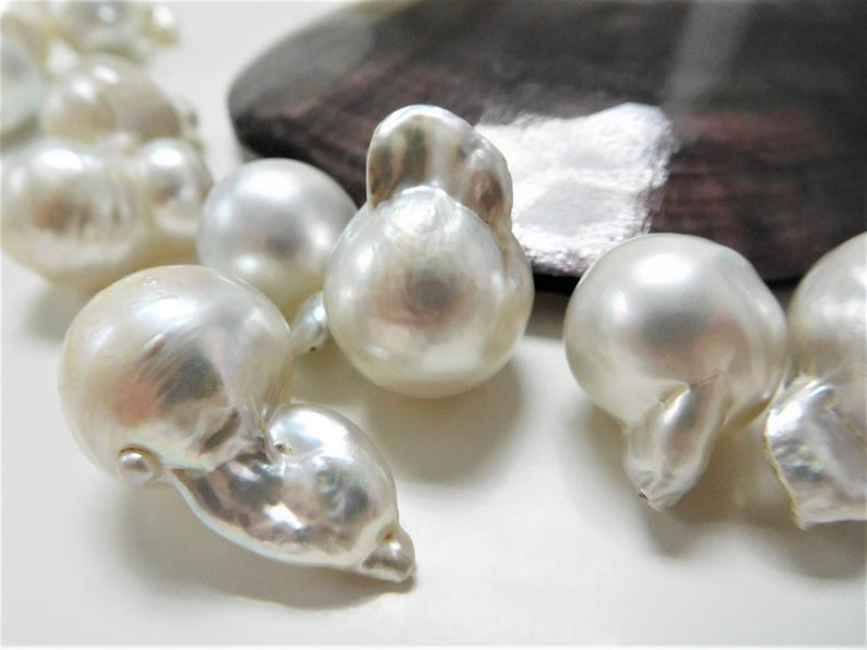 Macklowe Gallery | Long Cultured Baroque Natural Color South Sea Pearl  Necklace — MackloweGallery